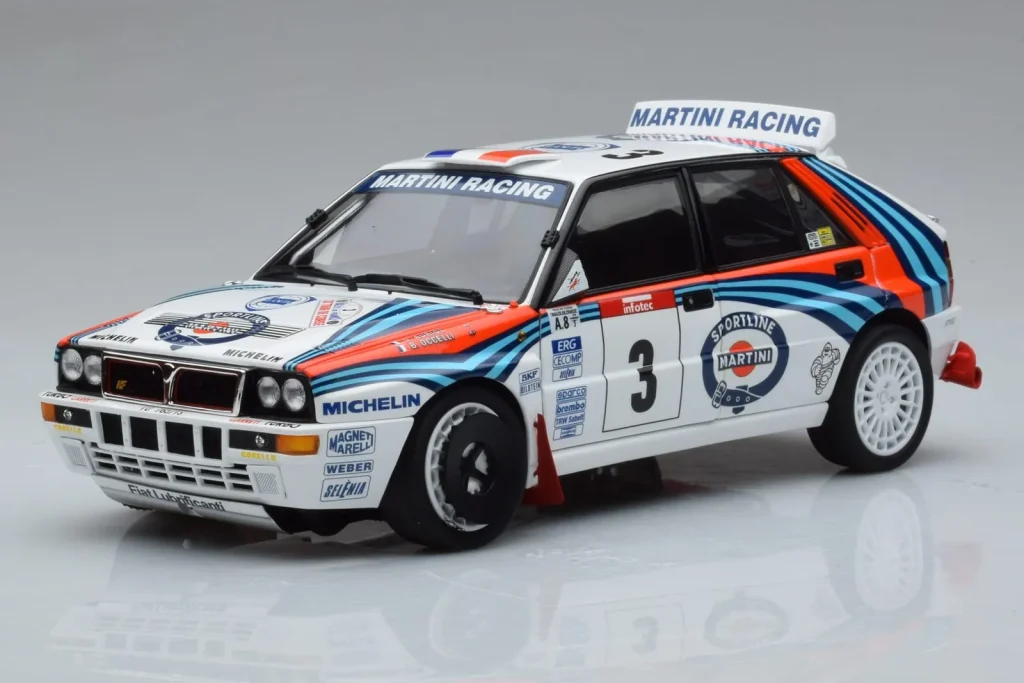Model 1:18 Lancia Delta HF Integrale Evoluzione #3 D. Auriol / B. Occelli Tour de Corse year 1992 Kyosho