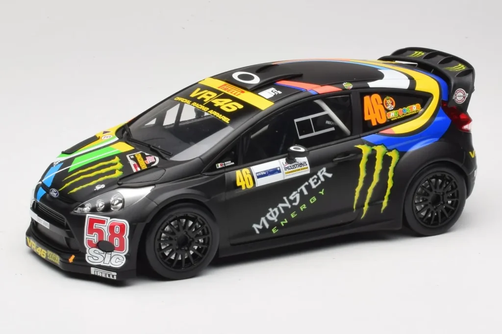 Model 1:18 Ford Fiesta RS WRC #46 V. Rossi / C. Cassina Monza Rally Show year 2011 Minichamps