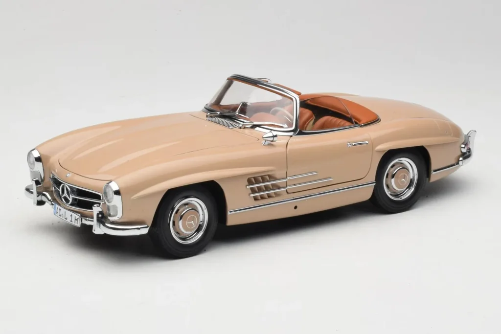 โมเดลรถ 1:18 Mercedes 300 SL W198 Roadster Light Brown Minichamps (มือสอง)