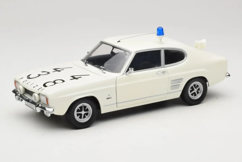 โมเดลรถ 1:18 Ford Capri Autobahnpolizei Dusseldorf Minichamps (มือสอง)