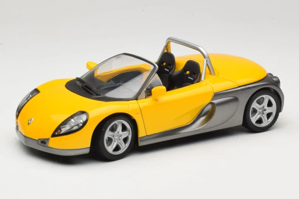 โมเดลรถ 1:18 Renault Sport Spider สีเหลือง Anson (มือสอง)