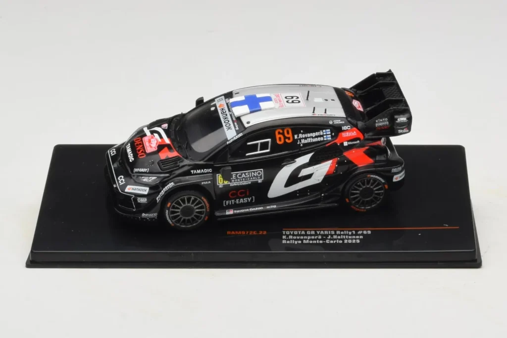 โมเดลรถ 1:43 Toyota GR Yaris Rally1 #69 K. Rovanpera / J. Halttunen Rally Monte Carlo ปี 2025 IXO