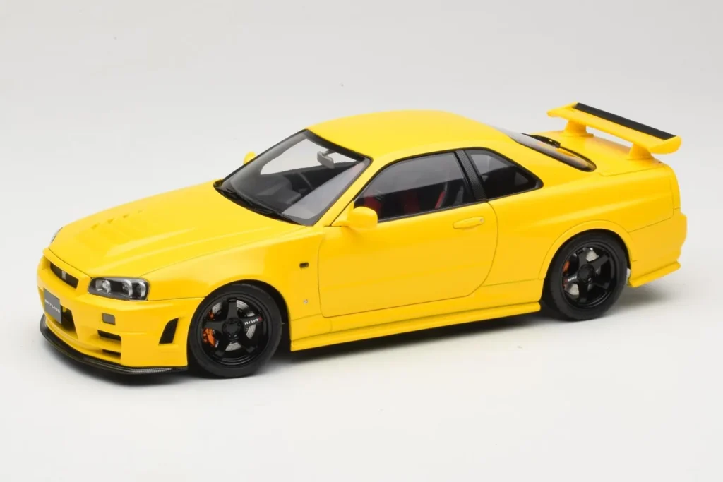 Model 1:18 Nissan Skyline GT-R R34 Customized Version yellow MotorHelix