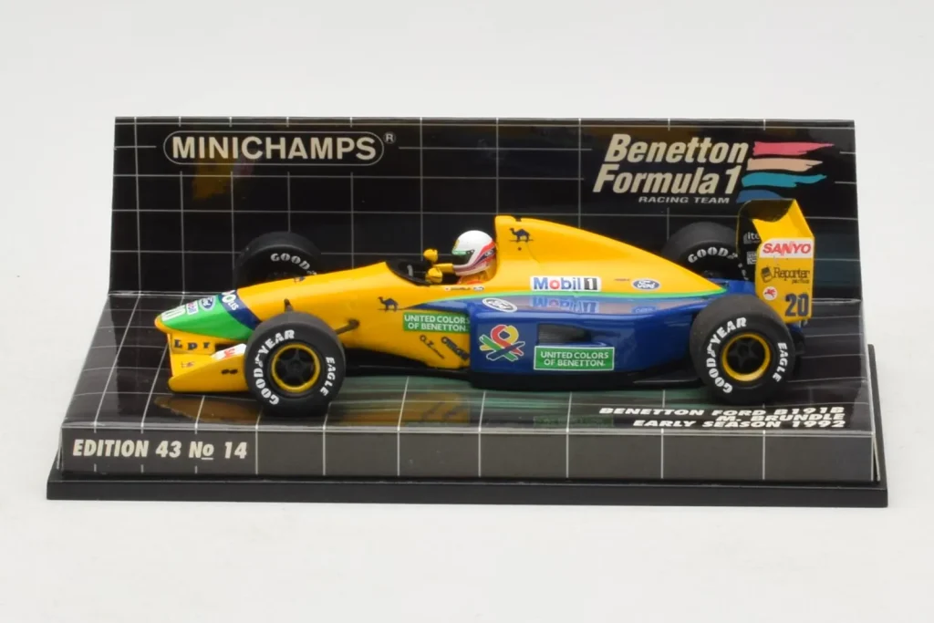 โมเดลรถ 1:43 Benetton B191B Ford #20 M. Brundle Early Season F1 ปี 1992 Minichamps (มือสอง)
