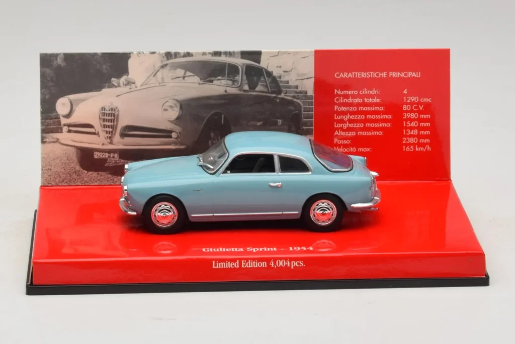โมเดลรถ 1:43 Alfa Romeo Giulietta Sprint Light Blue Minichamps (มือสอง)