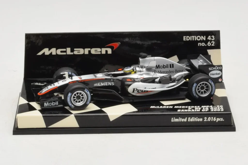 车型 1:43 McLaren MP4-20 Mercedes P. de la Rosa F1 年 2005 Minichamps