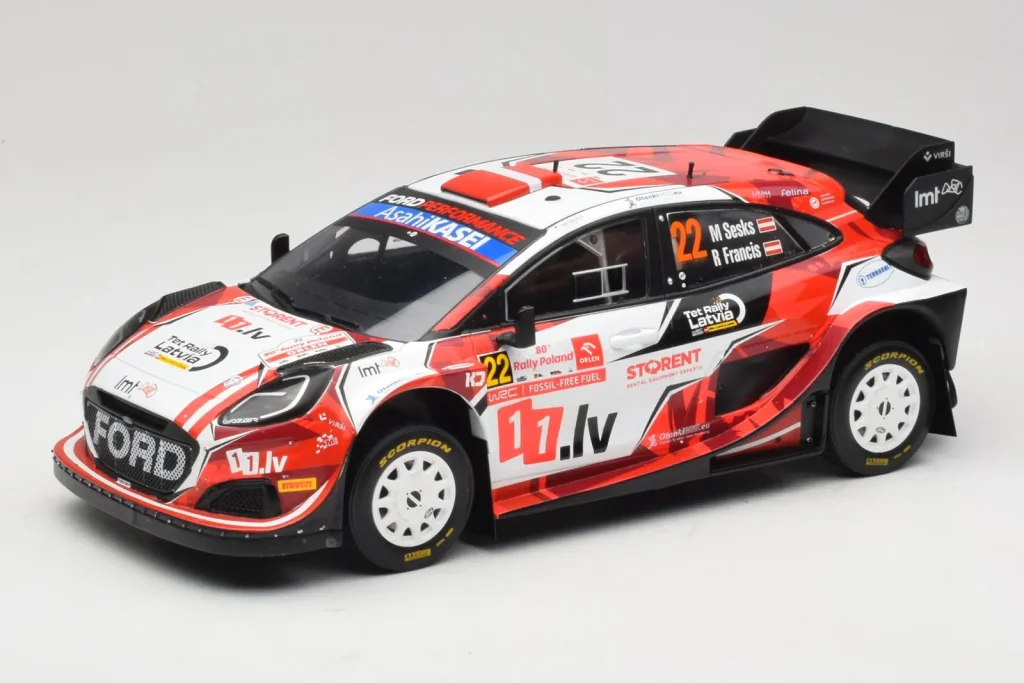 车型 1:18 Ford Puma Rally1 WRC #22 M-Sport Ford World Rally Team M. Sesks / R. Francis Rally Poland 年 2024 IXO