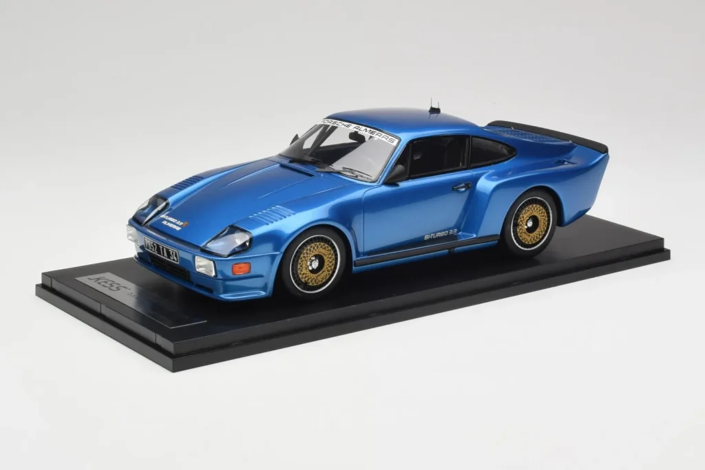 โมเดลรถ 1:18 Porsche 911 930 Almeras Biturbo 3.3 สีน้ำเงิน Kess