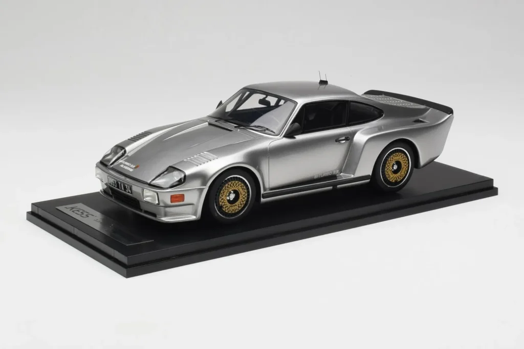 โมเดลรถ 1:18 Porsche 911 930 Almeras Biturbo 3.3 สีเงิน Kess