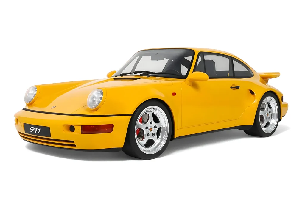 โมเดลรถ 1:8 Porsche 911 964 Turbo S Speed สีเหลือง GT Spirit