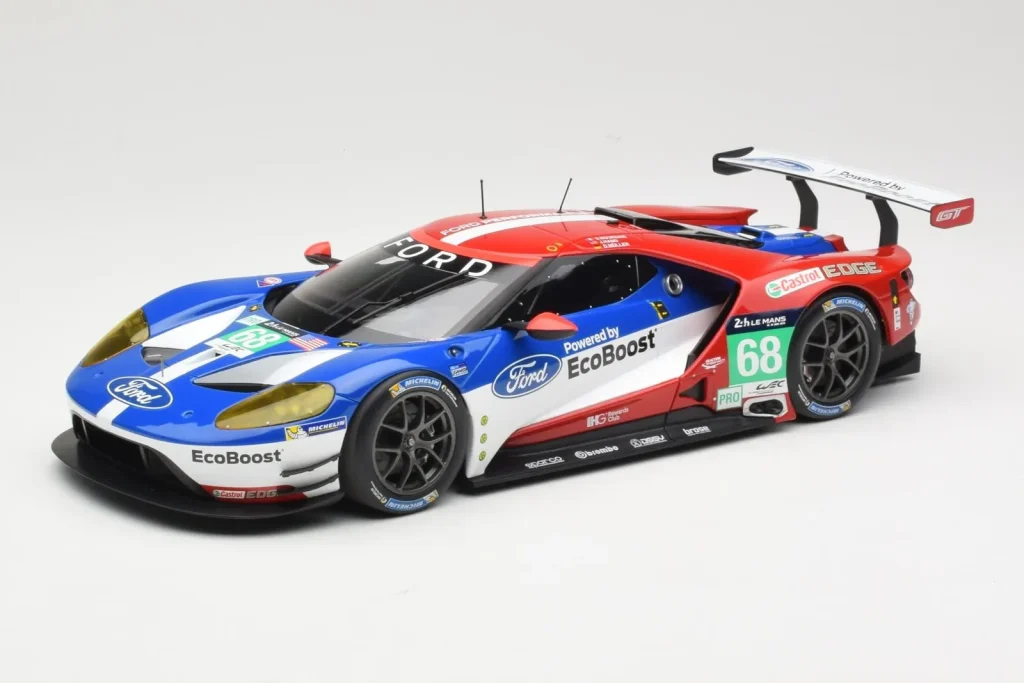 โมเดลรถ 1:18 Ford GT GTE #68 D. Muller / J. Hand / S. Bourdais Chip Ganassi Racing LMGTE Pro 24 Hours of Le Mans Winner ปี 2016 Minichamps (มือสอง)