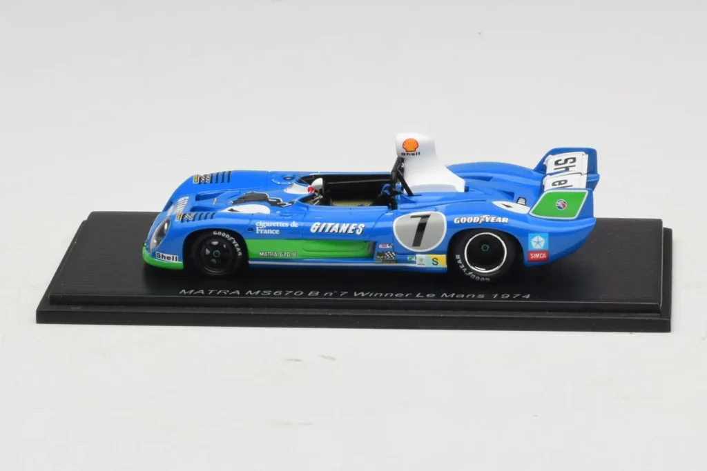 โมเดลรถ 1:43 Matra MS670C #7 H. Pescarolo / G. Larrousse Matra-Simca 24 Hours of Le Mans Winner ปี 1974 Spark (มือสอง)