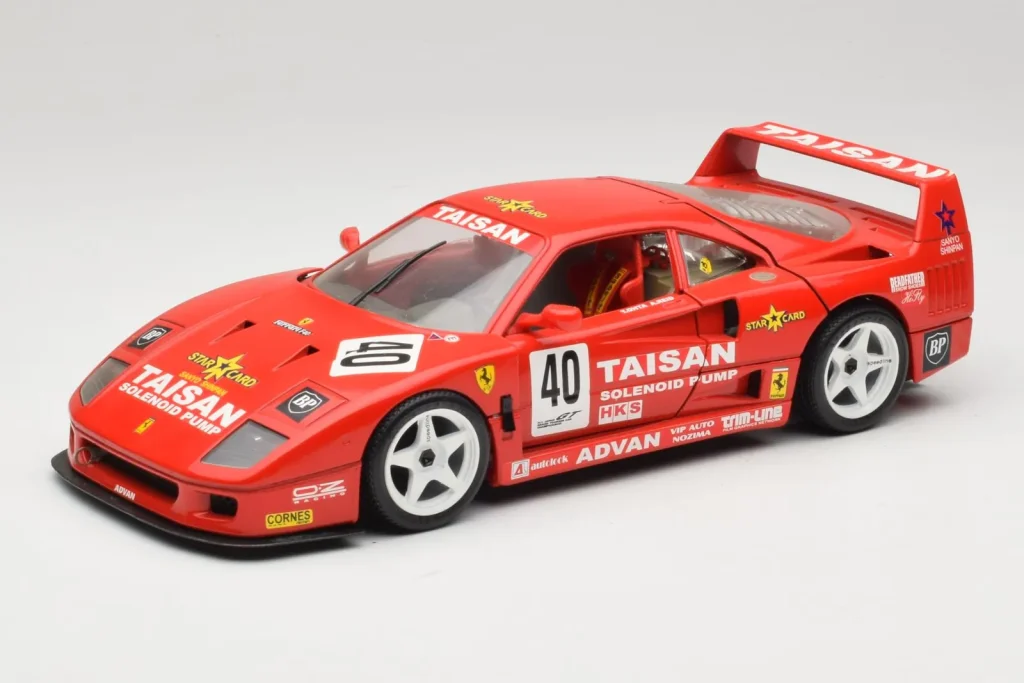 Model 1:18 Ferrari F40 #40 T. Ohta / A. Reid Taisan year 1987 red Bburago