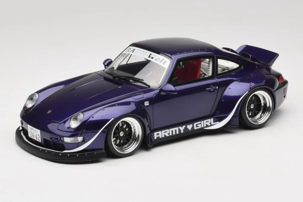 车型 1:18 Porsche 911 993 RWB Army Girl 紫色 GT Spirit