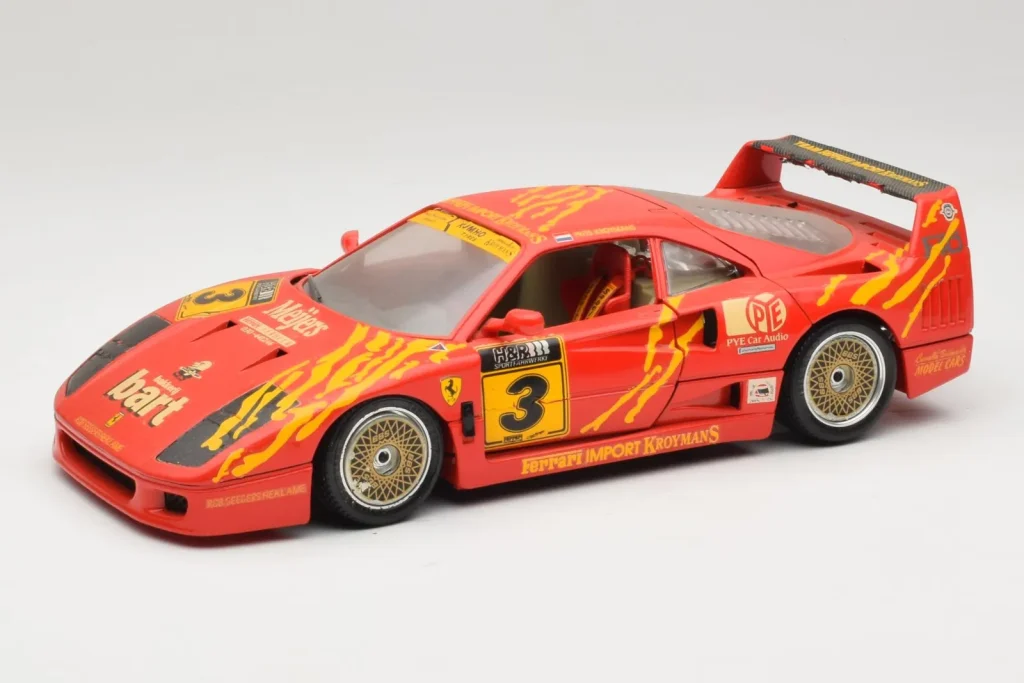 Model 1:18 Ferrari F40 #3 F. Kroymans Ferrari Imports Kroymans BBS Wheels year 1987 red Bburago