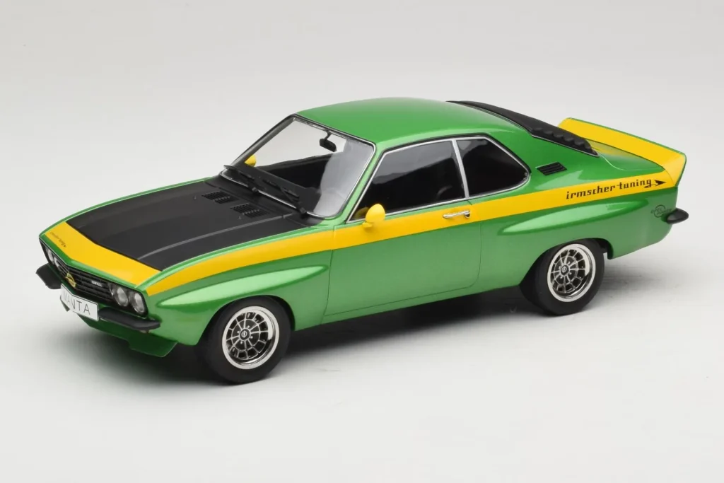 โมเดลรถ 1:18 Opel Manta A Irmscher สีเขียวเมทัลลิก MCG