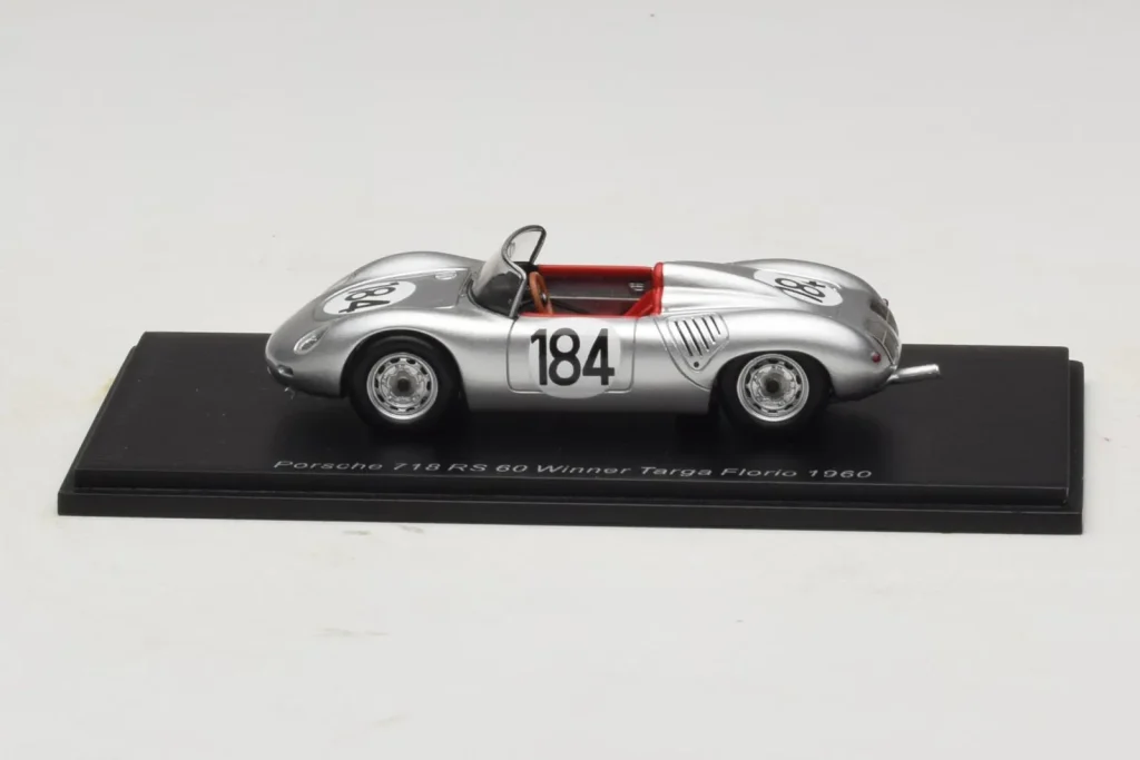 车型 1:43 Porsche 718 RS 60 #184 J. Bonnier / H. Herrmann Winner Targa Florio 年 1960 Spark