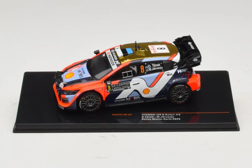 Model 1:43 Hyundai i20 N Rally1 #8 O. Tanak / M. Jarveoja Rally Monte Carlo year 2025 IXO
