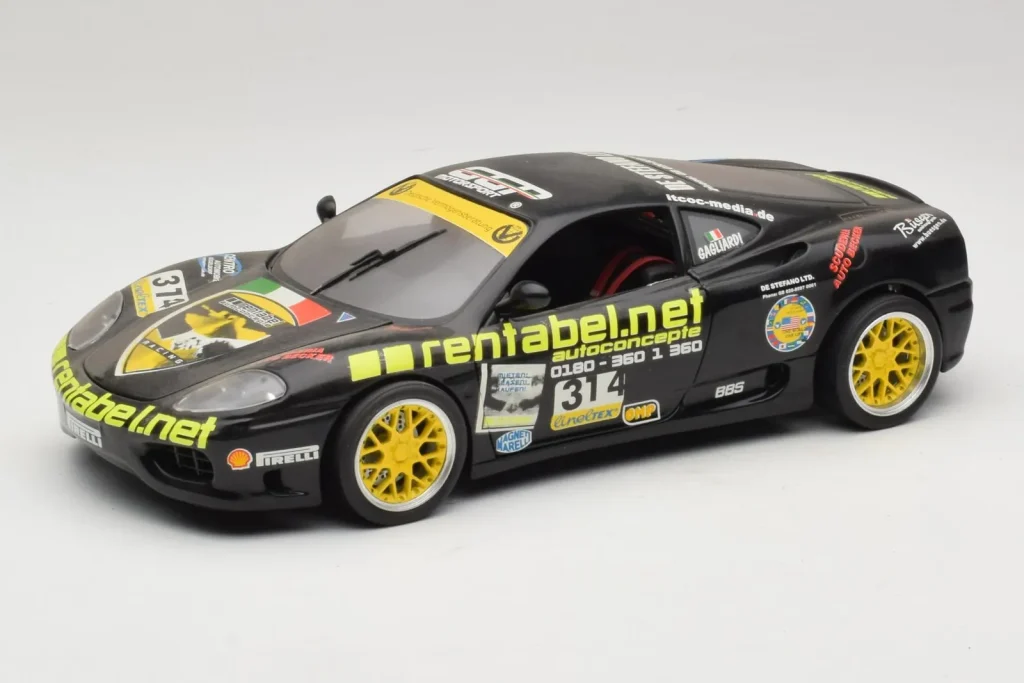 Model 1:18 Ferrari 360 Modena Rentabel #314 Gagliardi Black Bburago