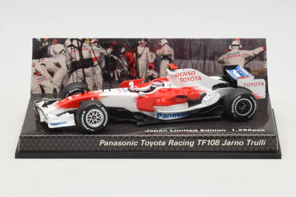 Model 1:43 Toyota TF108 #12 J. Trulli Panasonic Toyota Racing F1 year 2008 Minichamps