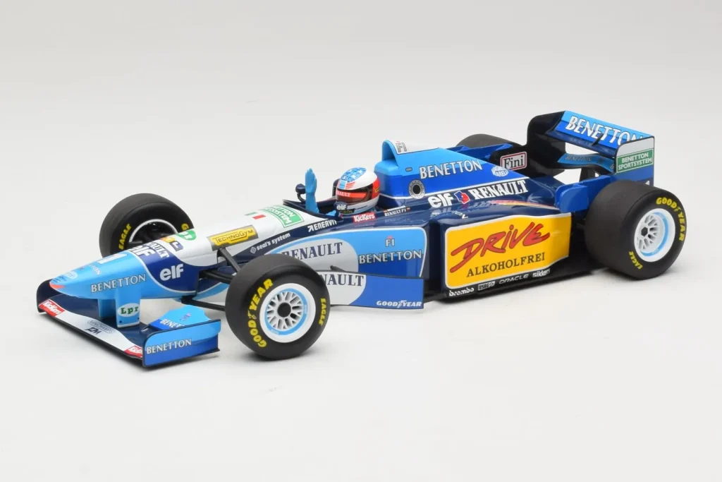 โมเดลรถ 1:18 Benetton B195 Renault #1 M. Schumacher Benetton Formula French Grand Prix Winner ปี 1995 Minichamps (มือสอง)