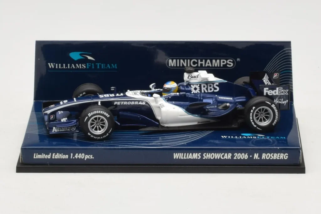 โมเดลรถ 1:43 Williams FW28 Cosworth #10 N. Rosberg Williams F1 Team Showcar ปี 2006 Minichamps (มือสอง)