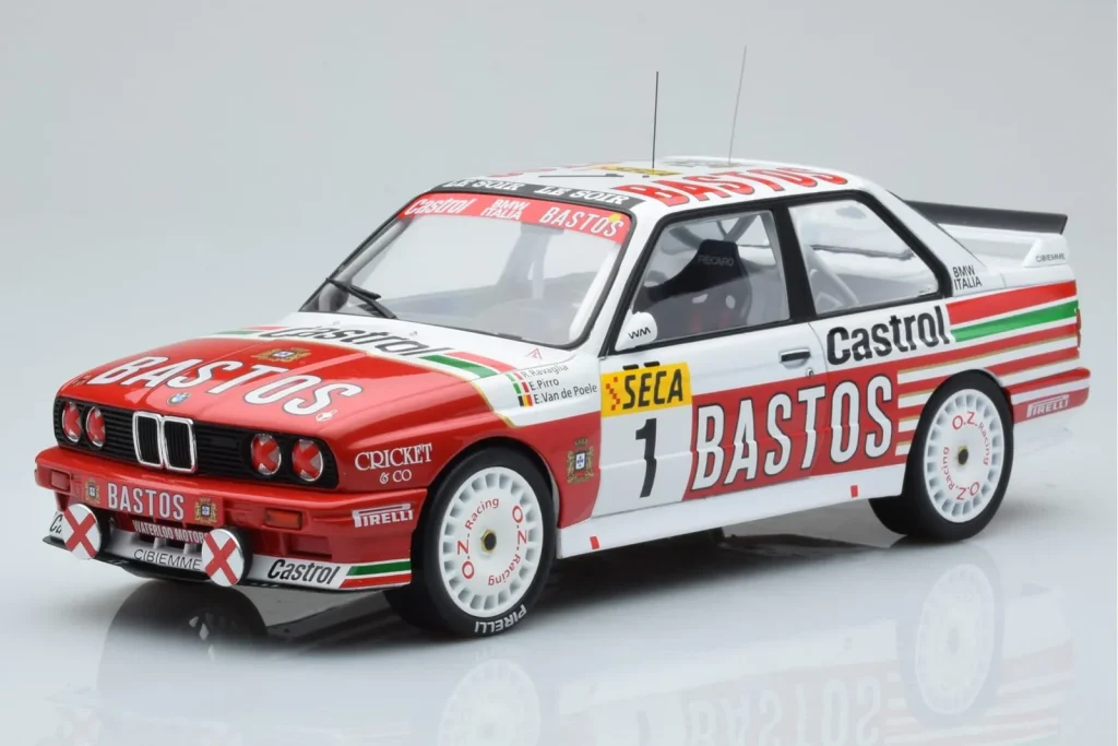 โมเดลรถ 1:18 BMW M3 E30 Bastos #1 R. Ravaglia / E. Pirro / E. Van de Poele 24 Hours of Spa ปี 1991 IXO