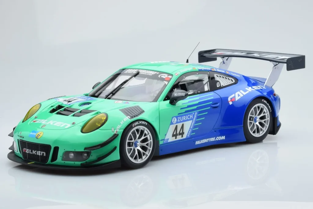 Model 1:18 Porsche 911 GT3 R Falken Motorsports #44 M. Ragginger / J. Bergmeister / M. Werner / L. Vanthoor 24 Hours of Nurburgring year 2017 Minichamps