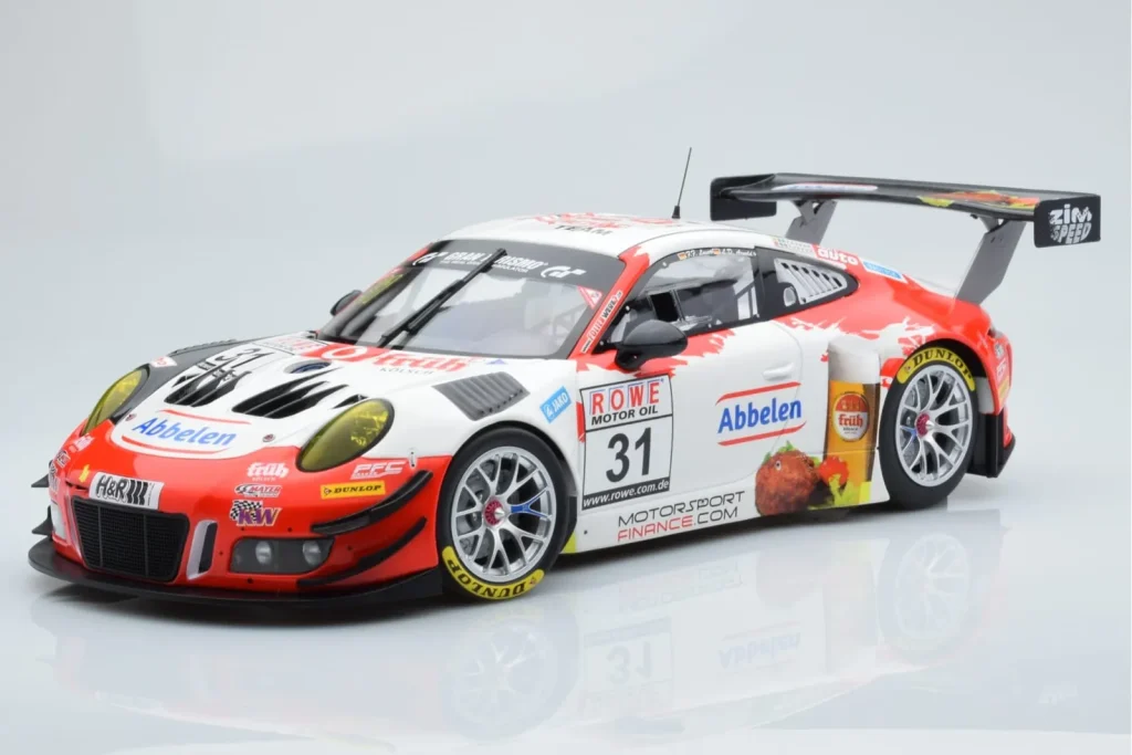 Model 1:18 Porsche 911 GT3 R Frikadelli Racing Team #31 M. Arnold / I. Fernandez Winners VLN Round 3 year 2018 Minichamps