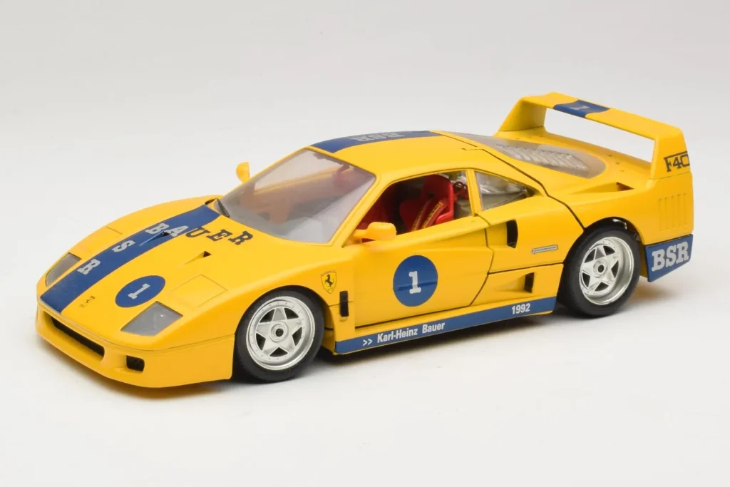 โมเดลรถ 1:18 Ferrari F40 #1 Yellow Bauer Limited Edition 100pcs Bburago (มือสอง)