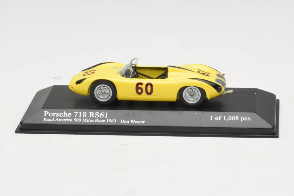 车型 1:43 Porsche 718 RS61 #60 D. Wester Road America 500 Miles 年 1963 Minichamps