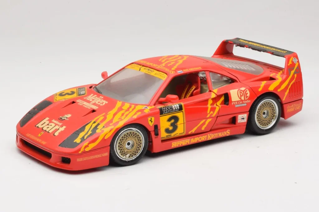 โมเดลรถ 1:18 Ferrari F40 Evoluzione #3 Brummel ปี 1987 สีแดง Bburago (มือสอง)