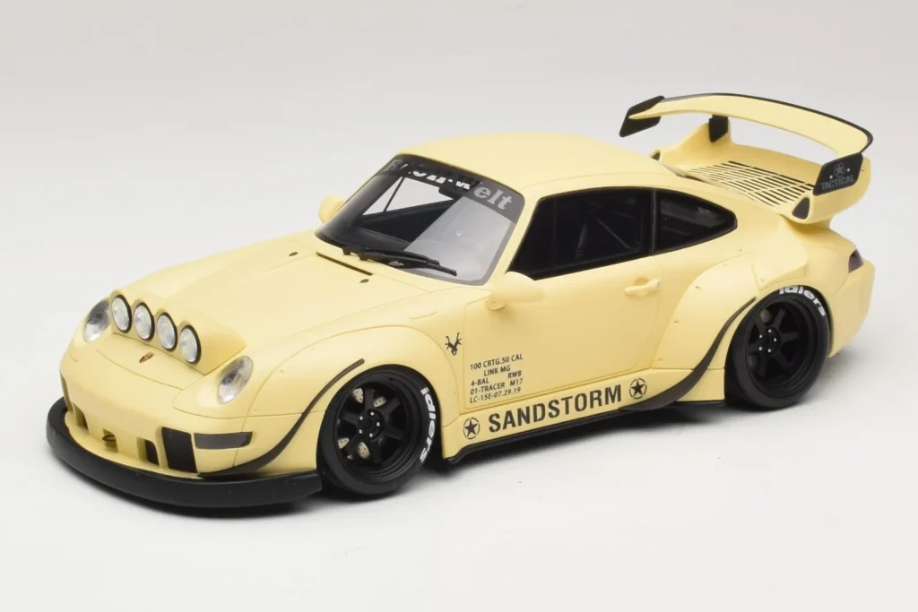 โมเดลรถ 1:18 Porsche 911 964 RWB Sandstorm สีเบจ GT Spirit