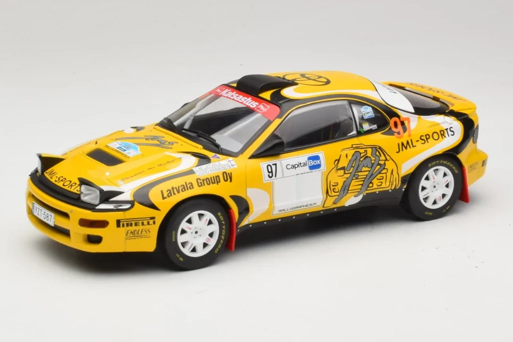 Model 1:18 Toyota Celica GT-Four ST185 #97 J-M. Latvala / J. Hänninen Arctic Lapland Rally year 2024 IXO