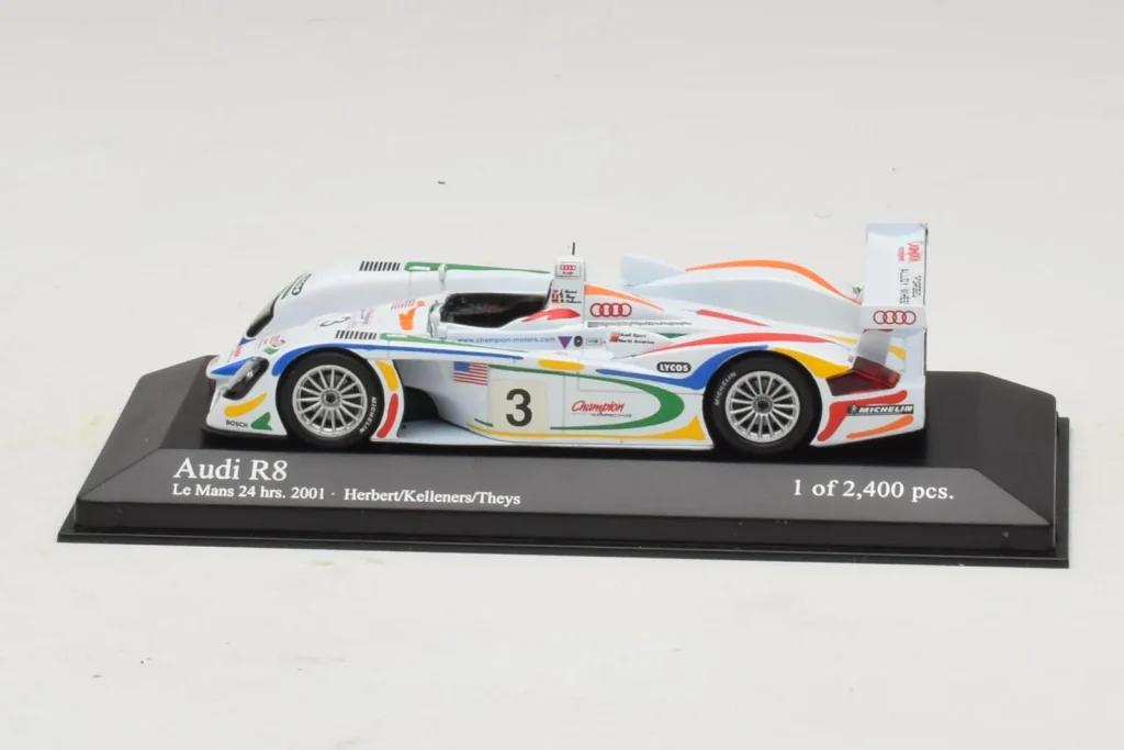 Model 1:43 Audi R8 LMP #3 J. Herbert / R. Kelleners 24 Hours of Le Mans year 2001 Minichamps
