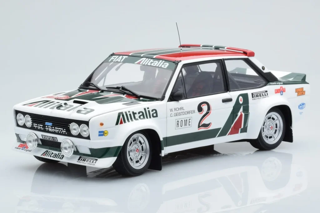 โมเดลรถ 1:18 Fiat 131 Abarth Alitalia #2 W. Röhrl / C. Geistdörfer Rally Monte Carlo ปี 1978 Kyosho