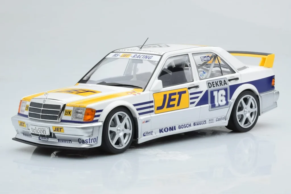 Model 1:18 Mercedes 190E 2.5-16 W201 EVO 1 Jet #16 F. Biela Team Ms-Jet Racing DTM year 1990 Minichamps