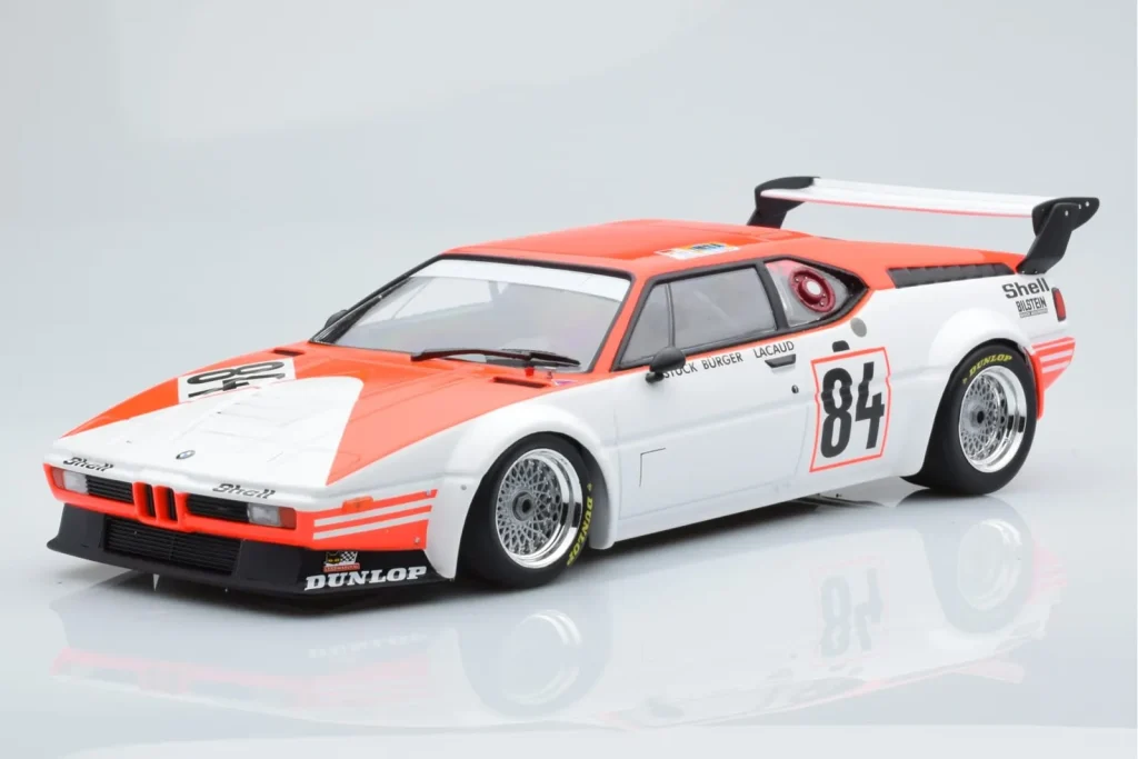 โมเดลรถ 1:18 BMW M1 Equipe Dominique Lacaud #84 H. Stuck / Burger / D. Lacaud 24 Hours of Le Mans ปี 1980 Minichamps