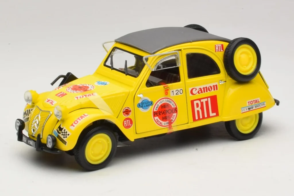 Model 1:18 Citroen 2CV Rally yellow Maisto