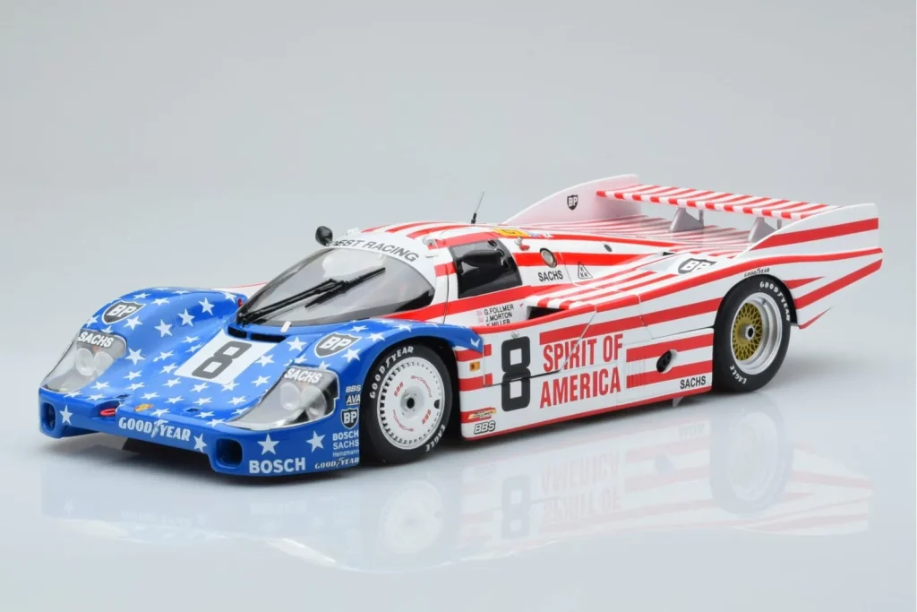 Model 1:18 Porsche 956L Spirit of America #8 G. Follmer / J. Morton / K. Miller 24 Hours of Le Mans year 1986 Minichamps