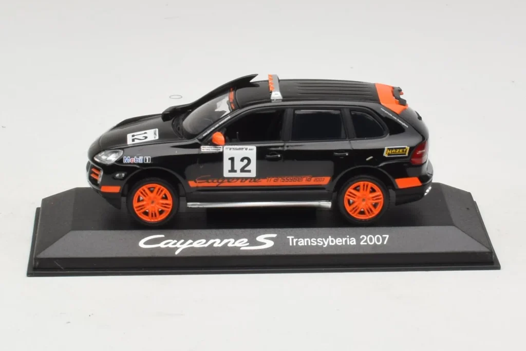 车型 1:43 Porsche Cayenne S #12 Transsyberia Black Orange 年 2007 Minichamps