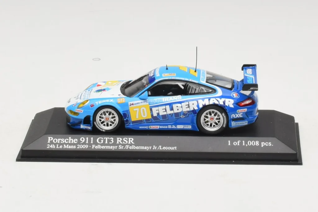 Model 1:43 Porsche 911 GT3 RSR #70 H. Felbermayr / H. Felbermayr Jr. Felbermayr-Proton 24 Hours of Le Mans year 2009 Minichamps