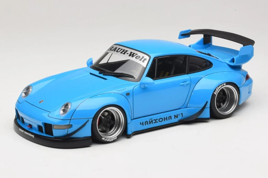 โมเดลรถ 1:18 Porsche 911 993 RWB Sky Blue Gun Grey Wheels AUTOart (มือสอง)