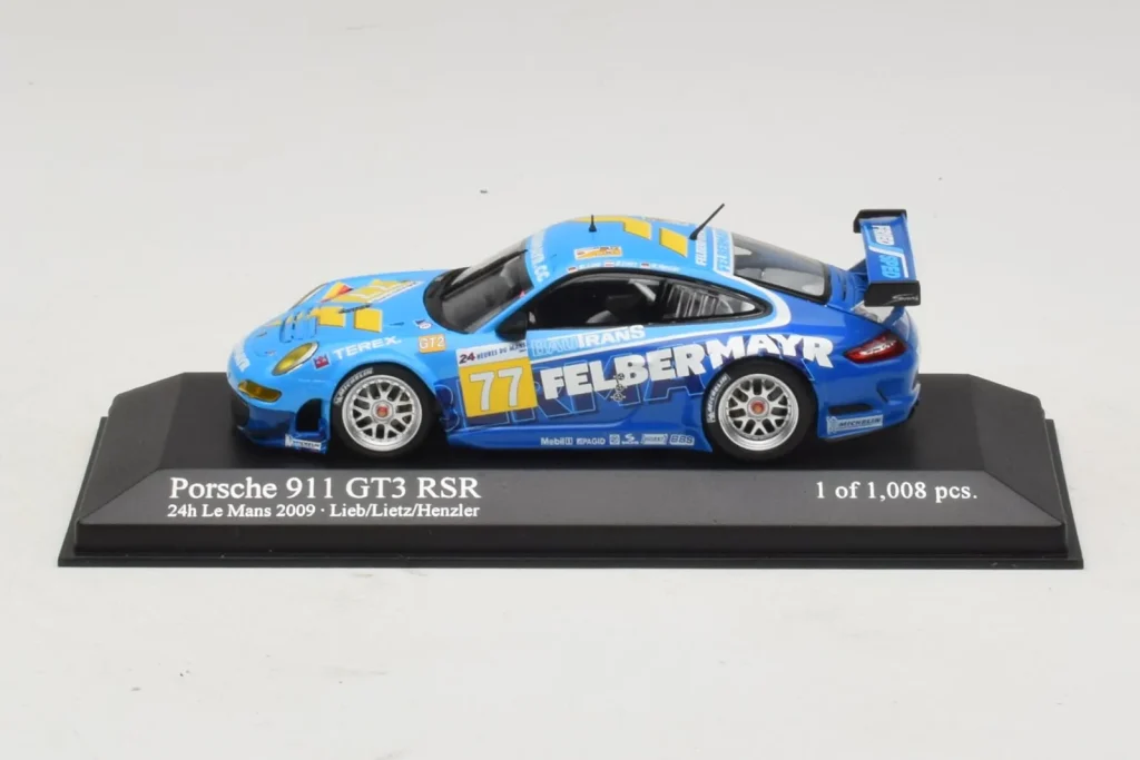 โมเดลรถ 1:43 Porsche 911 GT3 R #77 M. Lieb / R. Lietz / W. Henzler 24 Hours of Le Mans ปี 2009 Minichamps (มือสอง)
