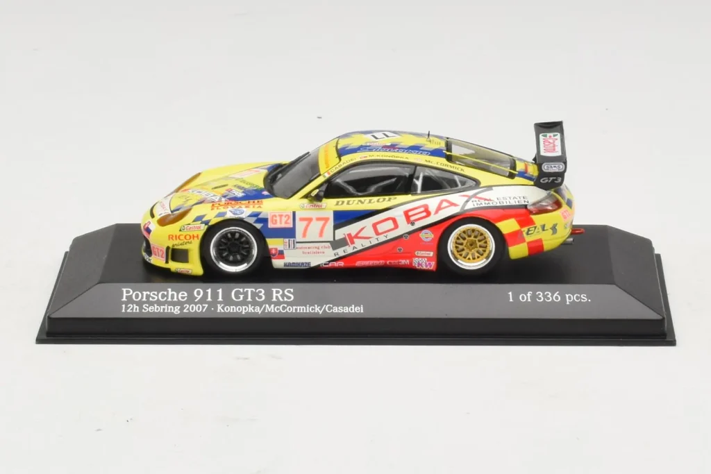 Model 1:43 Porsche 911 GT3 RS #77 Konopka / McCormick 12 Hours of Sebring year 2007 Minichamps
