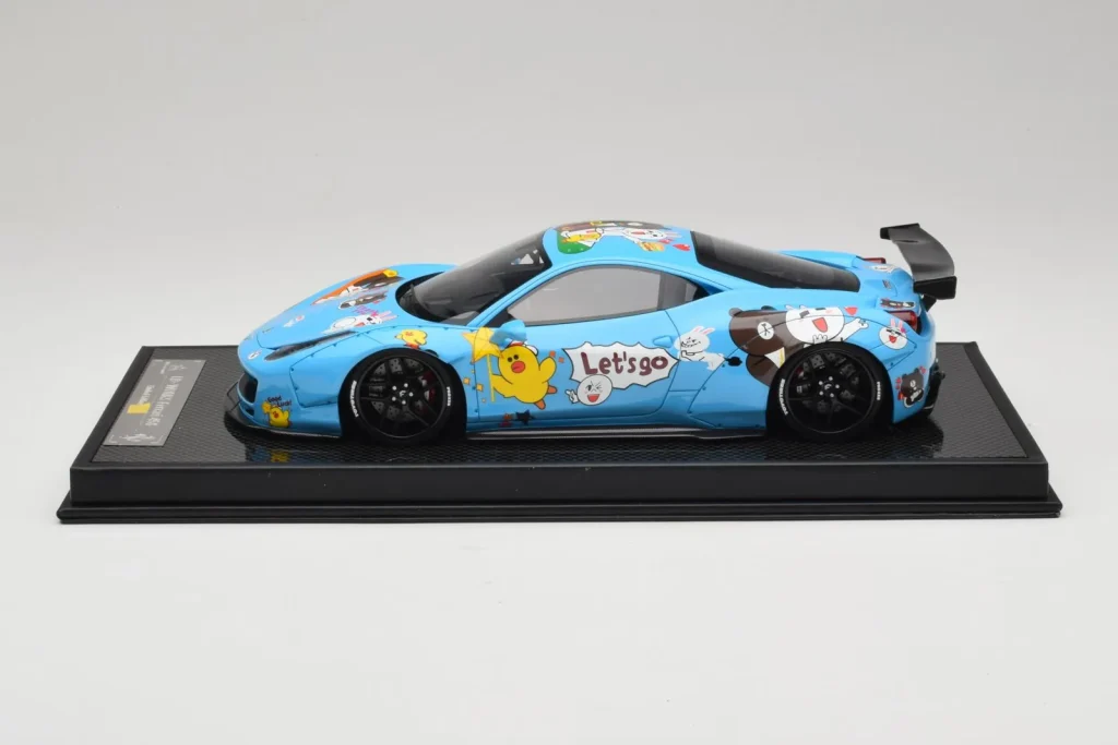 โมเดลรถ 1:18 Ferrari 458 LB Works Fun สีน้ำเงิน BBA