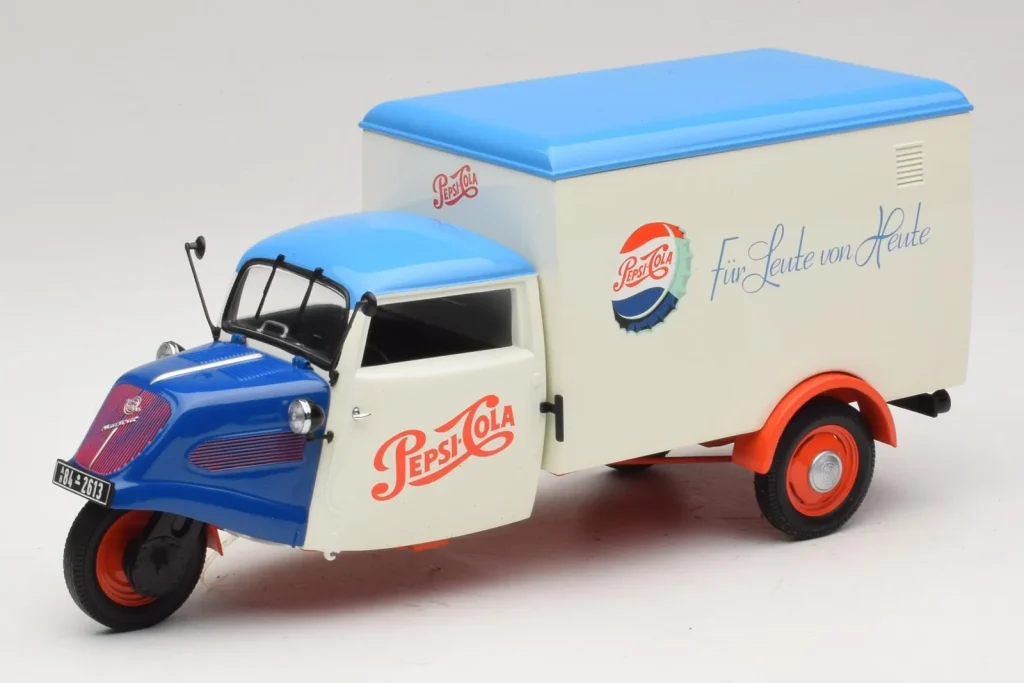 โมเดลรถ 1:18 Tempo Dreirad Kastenwagen Pepsi Minichamps (มือสอง)