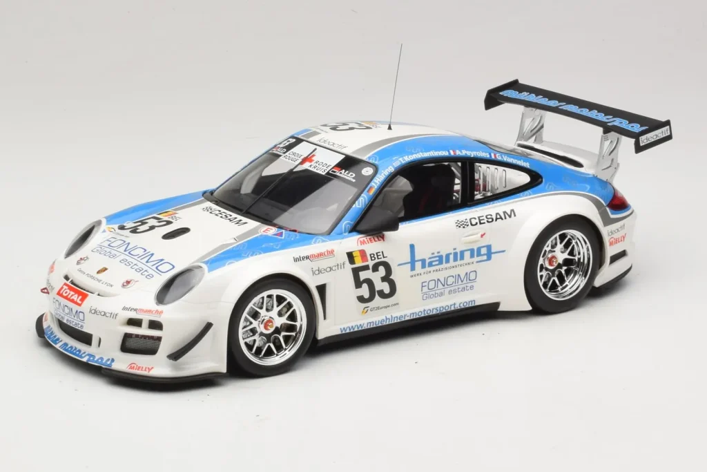 车型 1:18 Porsche 911 997 GT3 R #53 Muhlner Motorsport P-Y. Vannelet / U. Peyroles Class Winners 24 Hours of Spa 年 2010 Minichamps