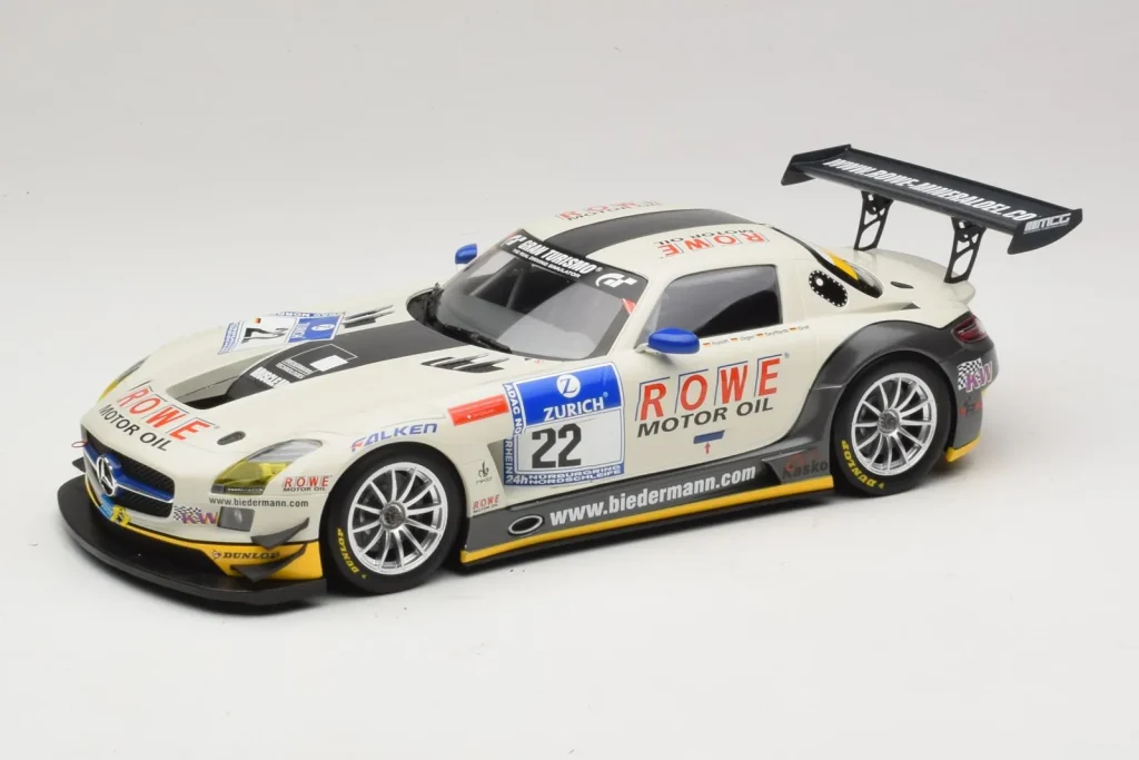 โมเดลรถ 1:18 Mercedes SLS AMG GT3 #22 Rowe Racing R. Graf / M. Seyffarth ADAC 24h Nurburgring ปี 2012 Minichamps (มือสอง)