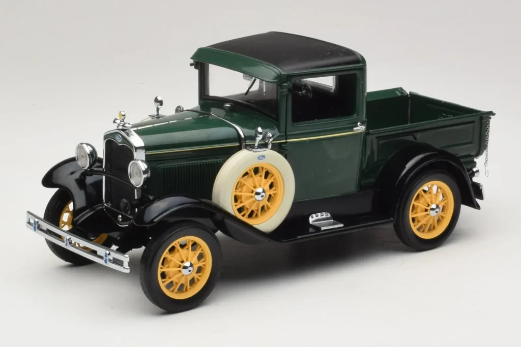 โมเดลรถ 1:18 Ford Model A Pickup Valley สีเขียว Motor City (มือสอง)